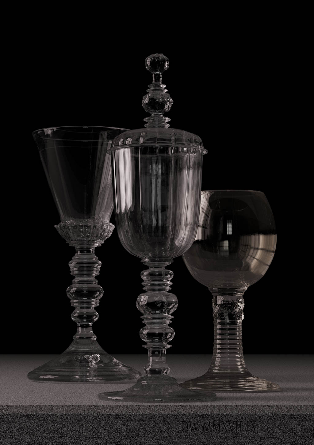 Three glasses
